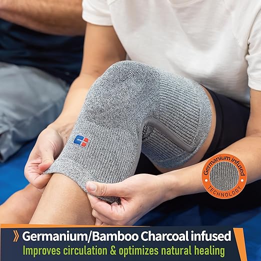 Comforband Premium Recovery Knee Compression Support – Germanium & Bamboo Charcoal Infused Knee Brace for Improved Circulation, Joint Stability, and Pain Relief (XX-Large)