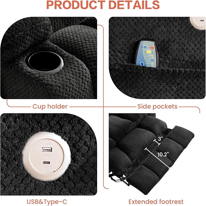 Dual Motor Power Lift Recliner Chair for Elderly, Infinite Position Lift Chair for Elderly W/Massage & Heat, Lay Flat Lift Recliner With Cup Holders, One-Touch Reset, Lumbar Pillow, Fabric (Grey)