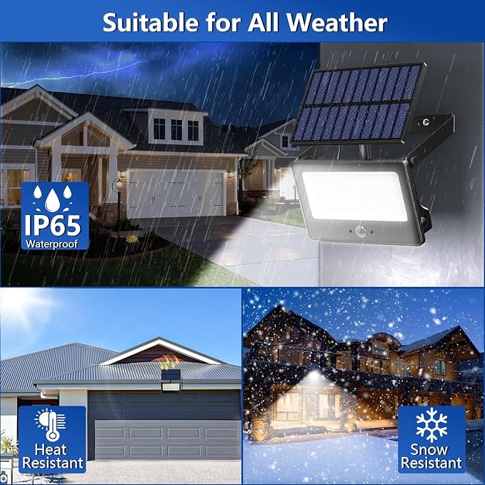 10Pack Solar Outdoor LED Wall Lights,20W Motion Sensor Security Lights with 3 Lighting Modes Cordless LED Flood Light Solar Wall Lights Waterproof Solar Powered Lights for Wall Garden Garage