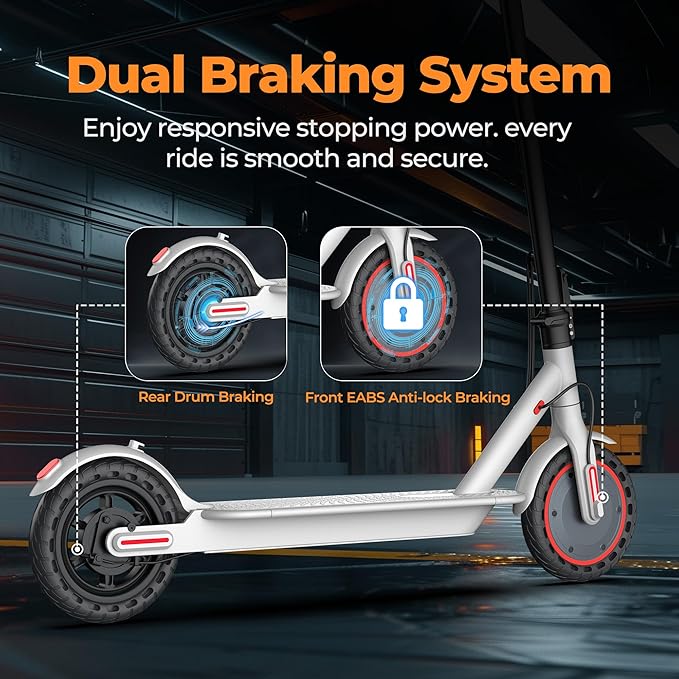 Maxshot Electric Scooter, 8.5" /10" /14" Tire, 16/19/22 Mph Top Speed, 12/16/21/27/28/49/50 Miles Long Range, Folding Escooter for Adults and Kids with Seat Bag, Dual Braking, Dual Suspension, App