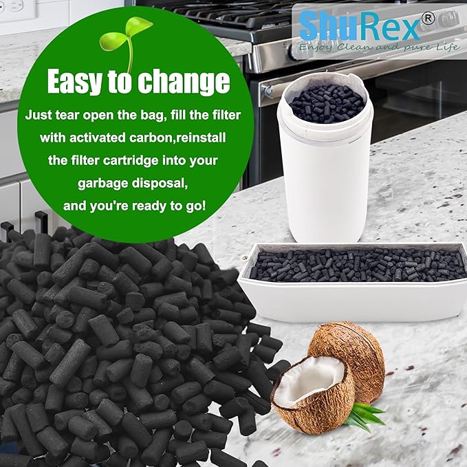 2Pcs Filter Refills for Lomi Smart Composter Top & Back Filter Slots | 6-month Supplement, Replacement Activated Charcoal Filter for Electric Countertop Compost Bin & Smart Waste Kitchen Composter