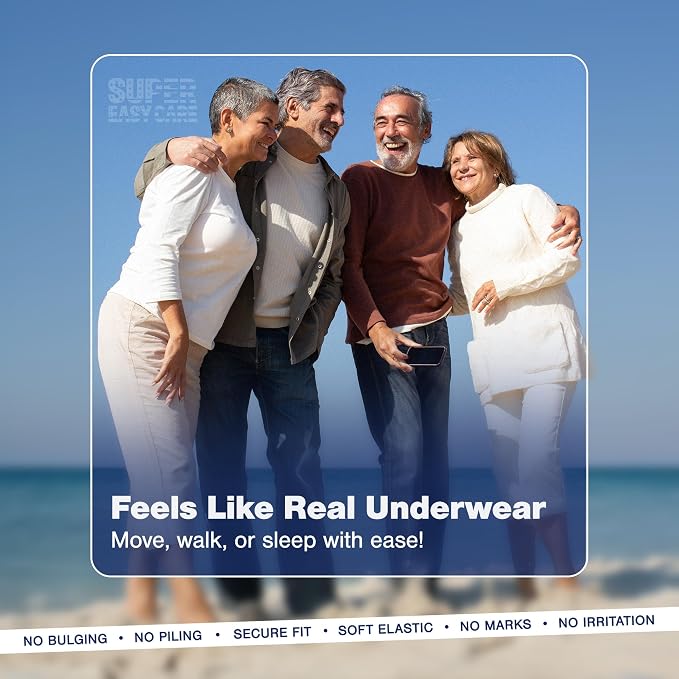 Super Easy Adult Diapers Pack of 10 | Disposable Incontinence Underwear for Men & Women | Leakproof, High Absorbency, Soft & Comfortable Day & Night Protection