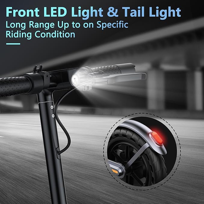 VOLPAM Electric Scooter, 350W/500W Powerful Motor, 8.5"/10" Solid Tires, 19/22Mph, 28/23/21/16 Miles Max Range, Dual Braking