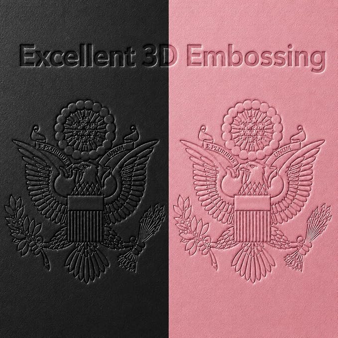 Ciana Passport Holder for Travel – PU Leather Passport Cover and Card Holder for Men & Women – Slim Passport Holder with Card Protector Slot, Travel Must Haves (Black & Pink)