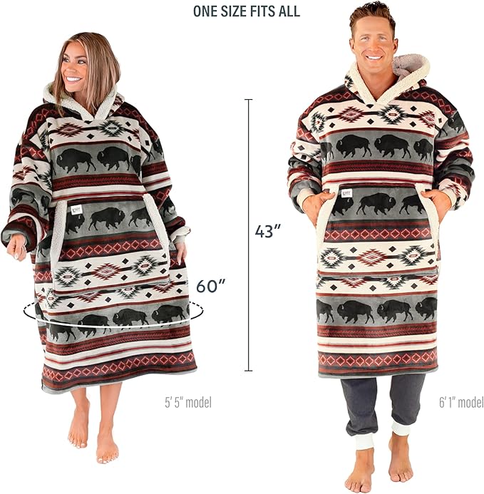 LazyOne Oversized Blanket Hoodie, Oversized Hoodies for Women and Men, One Size Fits All Wearable Blankets