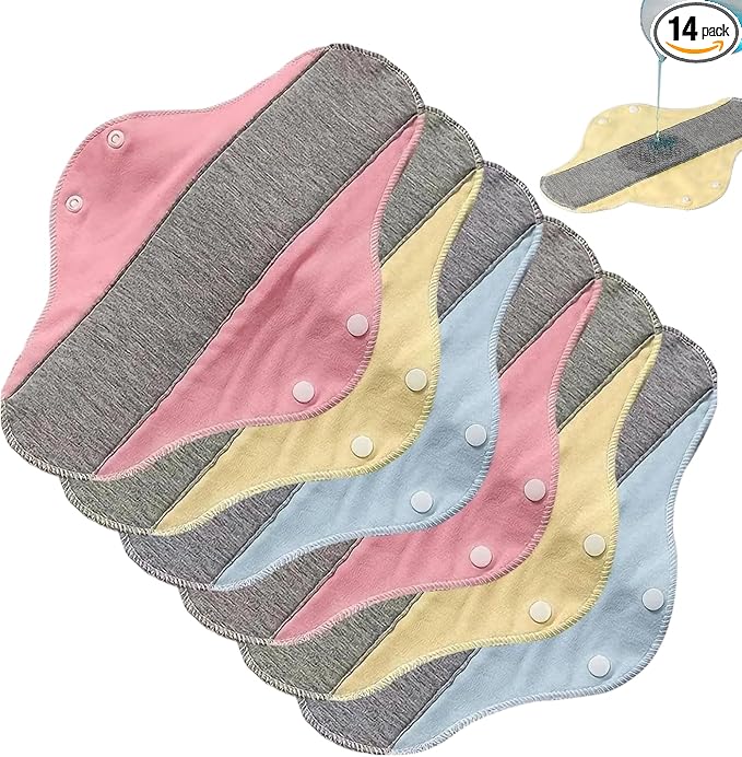 Incontinence Pads Reusable Washable Waterproof Leak-Proof Soft Dry Comfortable Bed Pads with Graphene Aseptic Protection for Elderly Home Care Daily Use (Multicolor-6PCS)