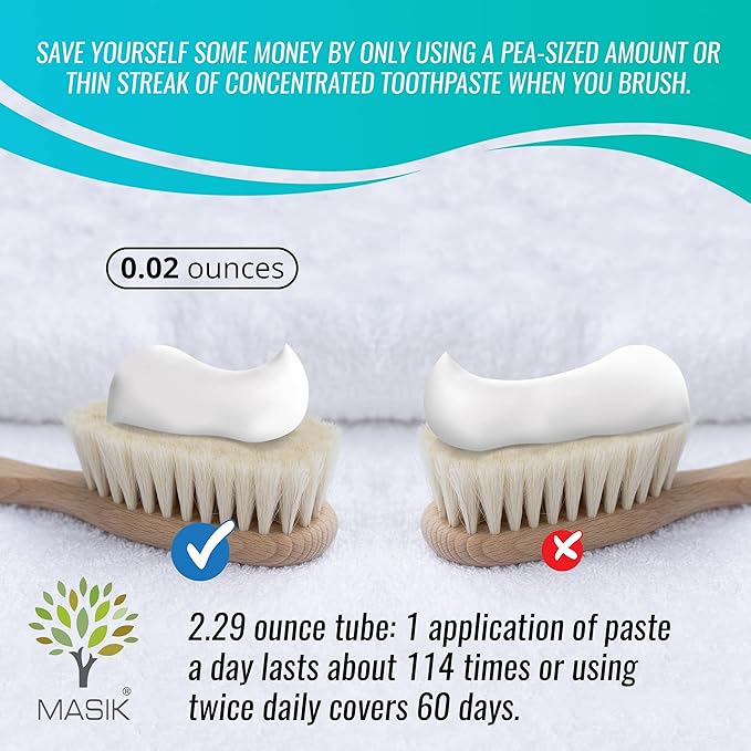 Masik Natural Toothpaste – Whitening & Sensitive Teeth | Dead Sea Salt | Stain & Plaque Remover | Bleeding Gums & Canker Sore Care | Floride & SLS-Free | Non-Foaming | Made in Israel (Mint, 3-Pack)