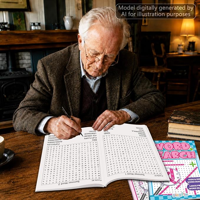 4 Pack Large Word Search Puzzle Books for Adults Aging Seniors 6.5x9 Inches Word Find Puzzle Books with Large Print Words Activity Book Variety Themes Brain Games and Stress Relief