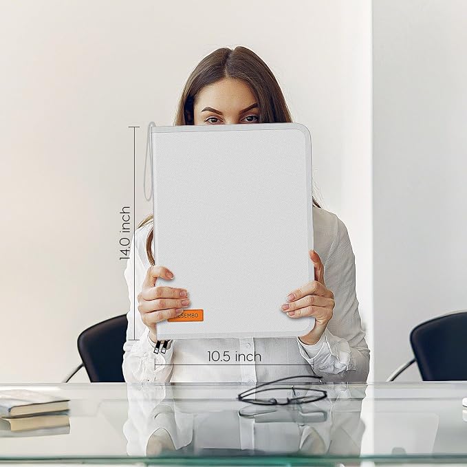 Important Document Organizer Binder, Fireproof Certificate Protector | Waterproof, Birth Certificate Protector, 4 Ring Zipper Binder, Passport Holder, Fireproof Bag