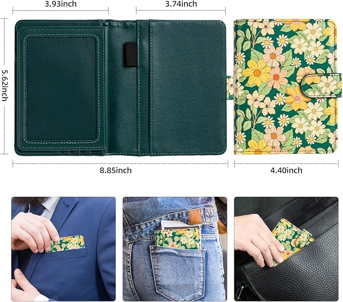 passport holder, passport cover, vaccine card holder, waterproof leather travel wallet with rfid blocking for men/women