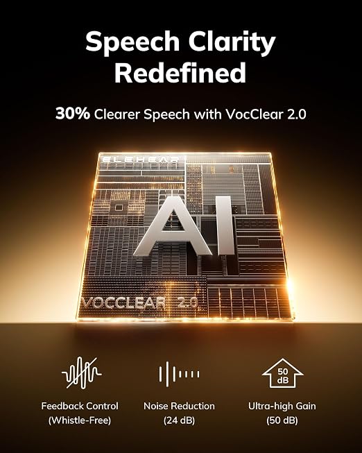 ELEHEAR Beyond Pro Rechargeable OTC Hearing Aids for Seniors, Soft Gold | VocClear 2.0 Technology, 30% Clearer Speech, Music Mode, Enhanced App Control, Advanced AI Noise Reduction, Bluetooth