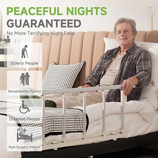 Real Relax Bed Rails for Elderly Adults Safety, Folding Bed Railings for Seniors Fit Full Twin King Queen Size, for Elderly Adults Rail Assist for Seniors Safety Bed, 48.6"x16.3"