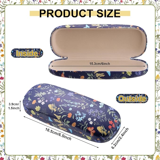 3 Pcs Eyeglasses Case，Hard Shell Glasses Case Protective with Cleaning Cloth Reading GlassesCase for Women Man