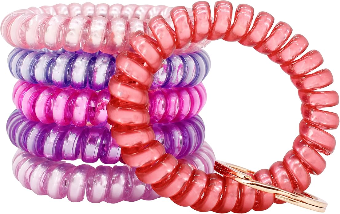 BIHRTC Stretchable Wristband Wristlet Keychain Elastic Coil Spring Spiral Key Chain for Gym Pool Sauna Outdoor Activities