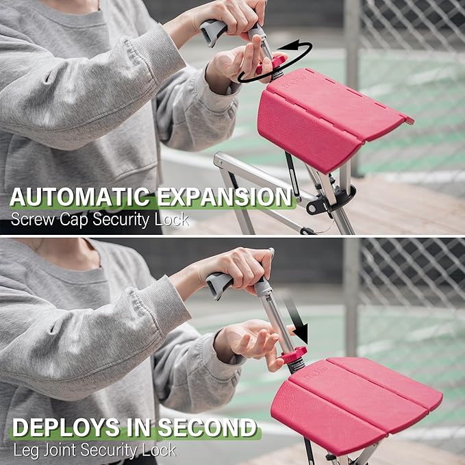 STEP2GOLD Ta-Da Chair, Portable Trekking Hiking Pole, Folding Walking Stick with Seat, Walking Cane with Chair, Foldable Chair, Lightweight Aluminum, Easy Carry and Storage, Anti-Slip