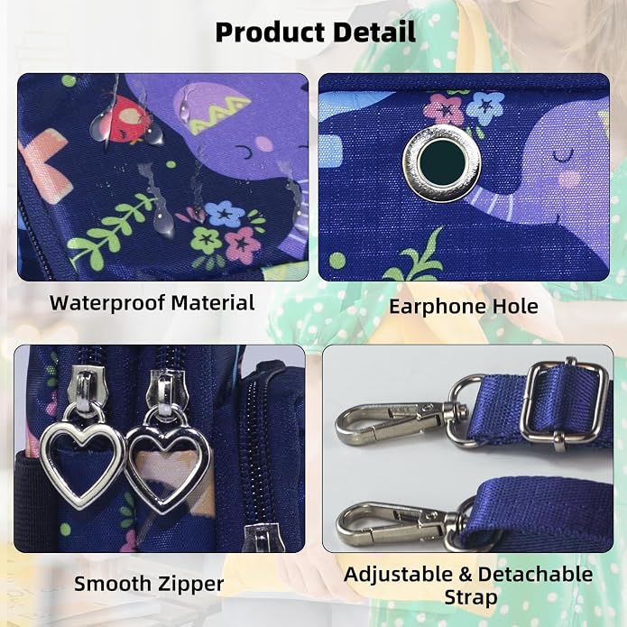 Small Crossbody Bag for Women - Mini Phone Purses with Crossbody Strap and Wallet - Nylon Arm Bag