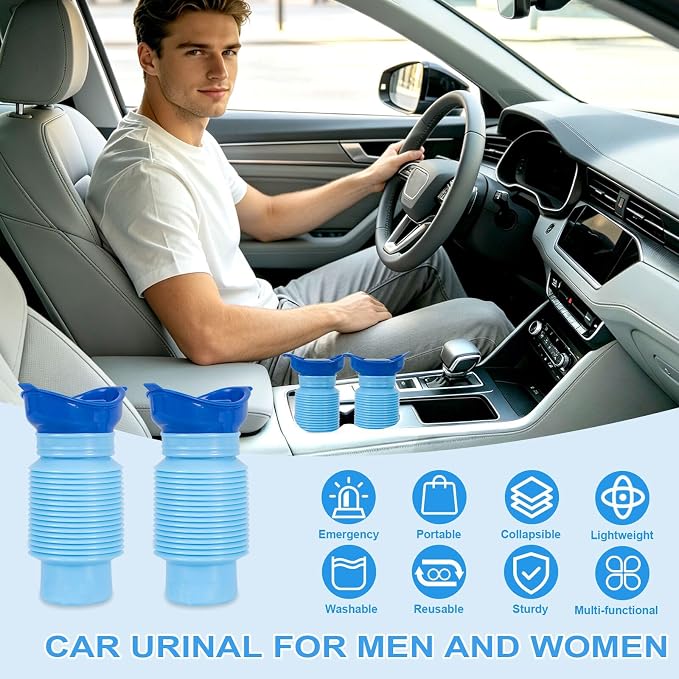Pee Bottles for Men,Portable Urinal for Men,Collapsible Urine Bottle 750ML | Car Urinals for Men and Women,Emergency Urinal Bottle Shrinkable Pocket Toilet for Travel,Camping,Traffic Jam,Road Trips