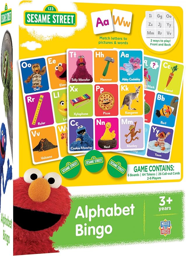 MasterPieces Kids Games - Sesame Street Alphabet Bingo