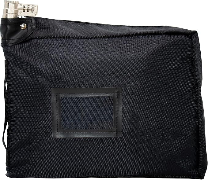 Large Combination Locking Medicine Bag, Black | Includes Pill Box, Removable Clear Bags, Prescription Bottle Organizer, Travel Carry Case, Combination Lock