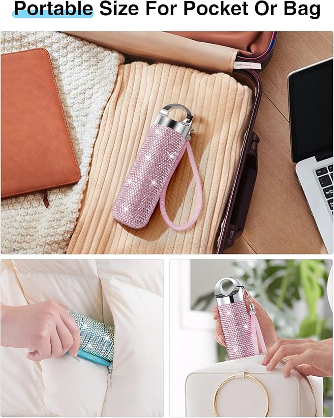 Zannaki Metal Bling Pill Organizer, Travel Waterproof Weekly Pill Box, Portable Large Aluminum Alloy Pill Case Container, BPA Free 7 Day Daily Medicine Organizer Holder for Vitamin,Fish Oil,Supplement