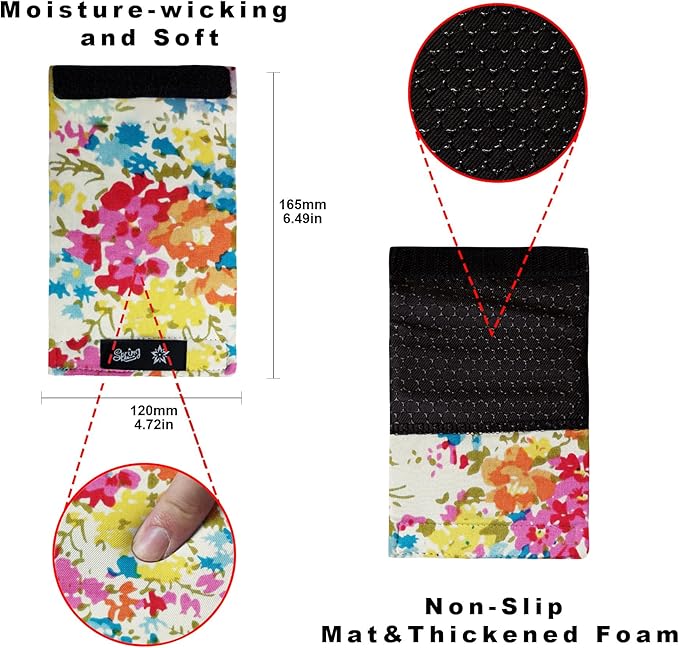 Universal Walker Hand Grip Padded Covers Non-Slip Cushion Foam for Folding Wheelchair Rollator Crutch Handle Pads 2-Pack Yellow flower