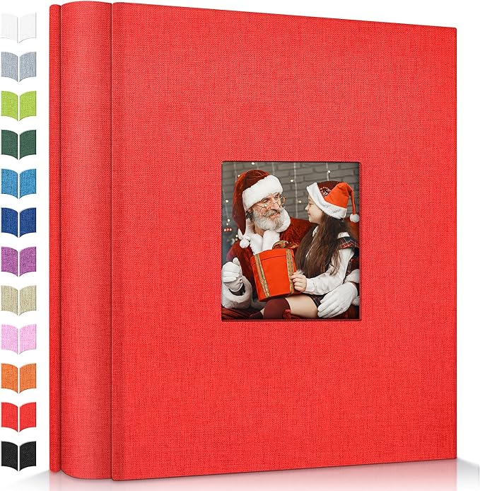 Artfeel Photo Album 4x6 with 600 Pockets,Slip-in Picture Albums,Linen Cover Memory Book with Front Window,White Page Vertical Photo Book for Wedding,Family,Anniversare,Baby,Vacation