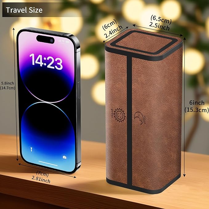 Pill Organizer 7 Day AM PM, Discreet 2 Times a Day Weekly Pill Box with Double Protection Shell, Large Capacity Portable Vitamin Case for Travel Meds & Medicine Organizer (Brown)