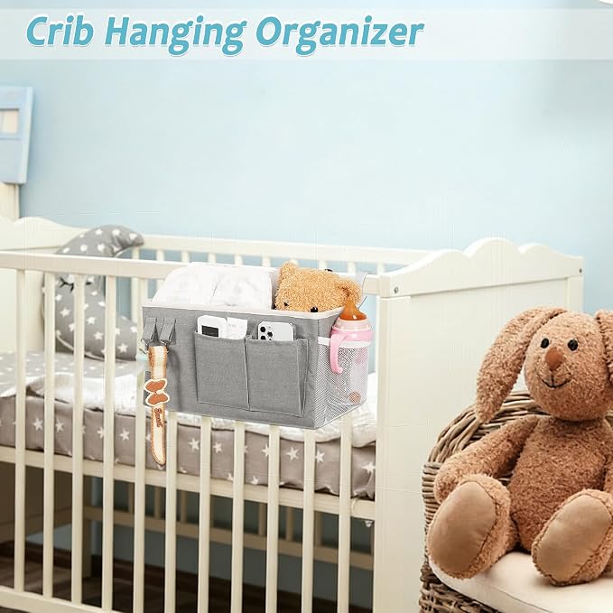 Bedside Caddy, Bedside Storage Bag Hanging Organizer for Bunk Dorm Bed Rail | Bed Caddy with Hooks, Top Bunks and Dorm Essentials for Water, Tissues, Tablets, Books, Phones, Remotes and Other Necessories