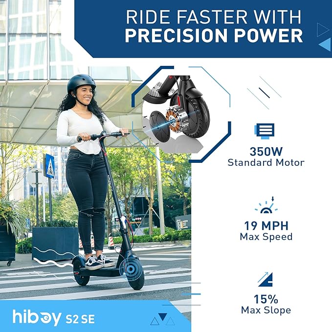 Hiboy Electric Scooter, 430W–750W Motor, 8.5"–10" Tires, 19–25 MPH Top Speed, 17–25 Miles Long Range, Commuter Electric Scooter for Adults with Dual Braking System