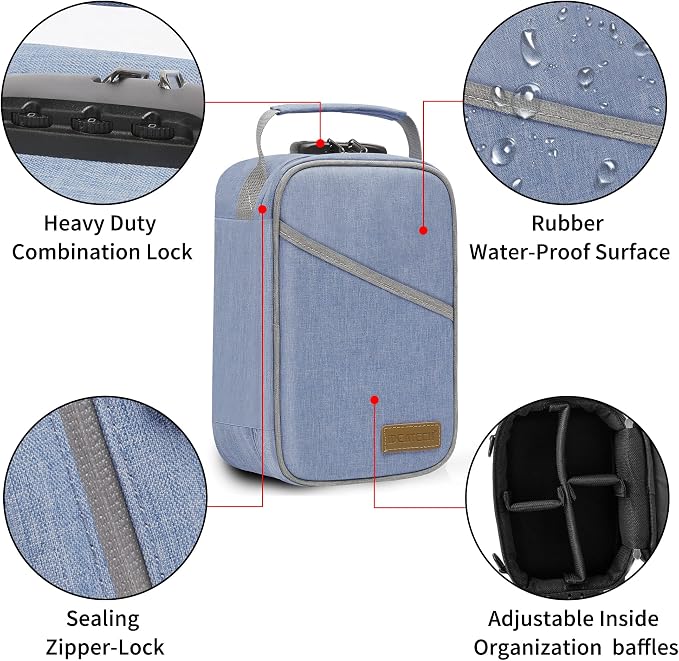 IDEATECH Smell Proof Bag, Stash Box Odor Proof, Smell Proof Containers with Lock, Odorless Travel Storage Bag, Home Organizer Case Lock Box with Accessories, Smell Proof Box Gift for Women/Men