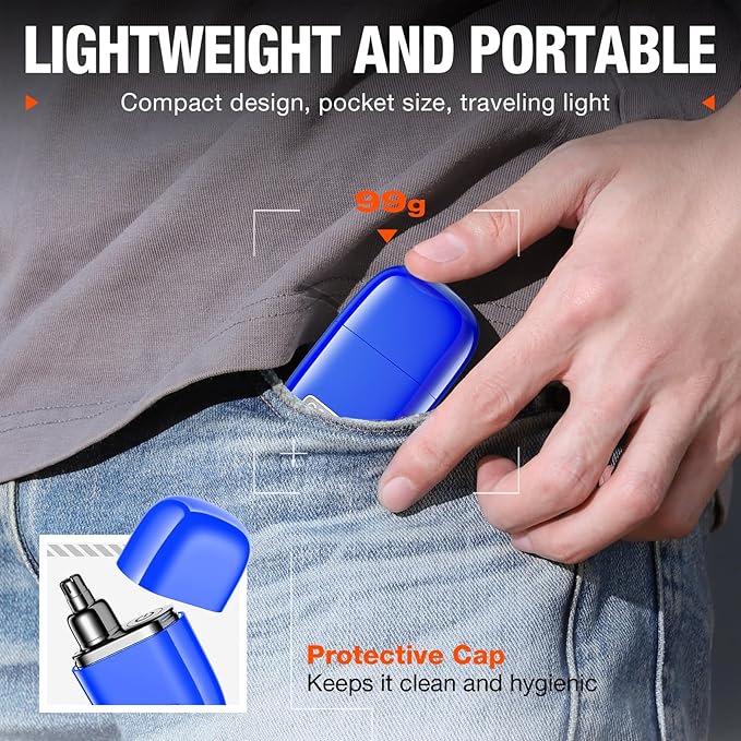 yoose Nose Hair Trimmer for Men and Women, Alloy Unibody, Painless Trimming, IPX7 Waterproof, Washable, USB-C Rechargeable, Long-Lasing, Low Noise, Portable Travel Electric Nose Trimmer, Blue
