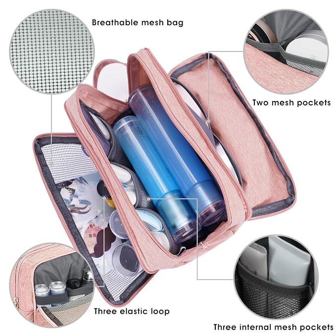 WANDF Travel Toiletry Bag for Men, Small Dopp Kit for Toiletries | Water-Resistant Fabric, Travel Bag for Toiletries, Compact Storage, Shaving Accessories, Weekend Trips