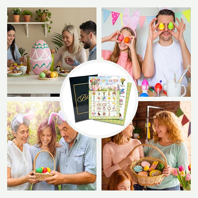 Easter Bingo Game Cards, Happy Easter Party Game for Adults Large Group, Bunny Themed Fun Games, Spring Tulip Party Activities, Icebreaker Games for Family Friends, 16