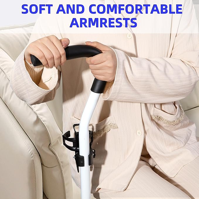 Chair Couch Stand Assist with Cup Holder,Adjustable Height Chair Lift Assist for Elderly,Daily Living Mobility Aid Rail for Couch,Sofa,Chair Mobility Daily Aids for Senior,Disabled,Handicap (white)