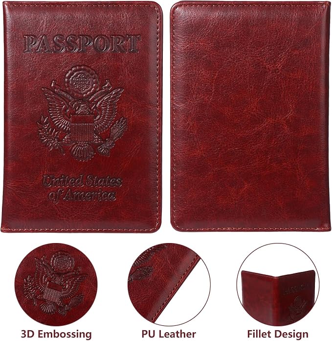 8 Pack Passport Holder for Travel Passport Covers Leather Passport Holder with Vaccine Card Slot Passport Case Waterproof Passport Protector PU Passports Book Holders for Women Men Family Travel