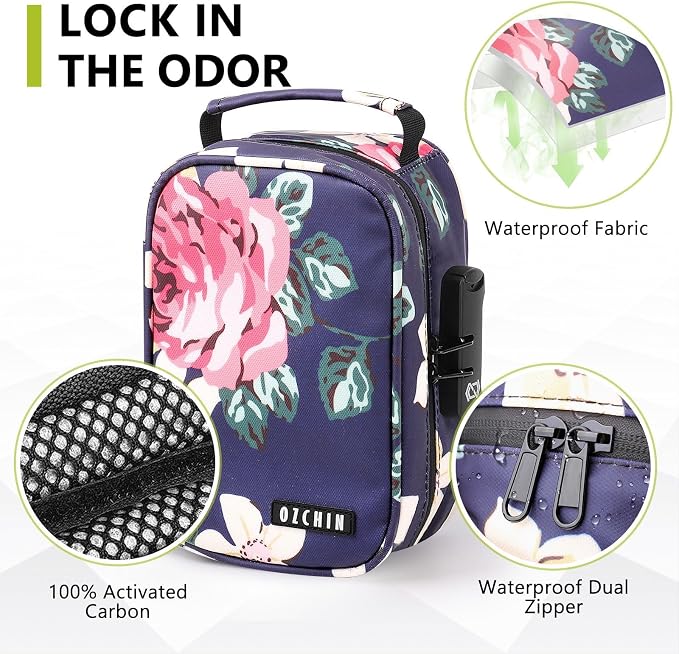 OZCHIN Smell Proof Bag with Combination Lock File Organizer Case Container Medicine Odorless Storage Lock Box Great Gift for Friend