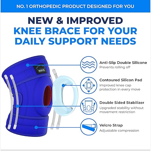 Modvel ELITE Knee Brace for Men & Women – Patella Gel Pads & Side Stabilizers for ACL, Meniscus Tear, Arthritis & Injury Recovery – Maximum Support for Running, Sports & Joint Pain Relief