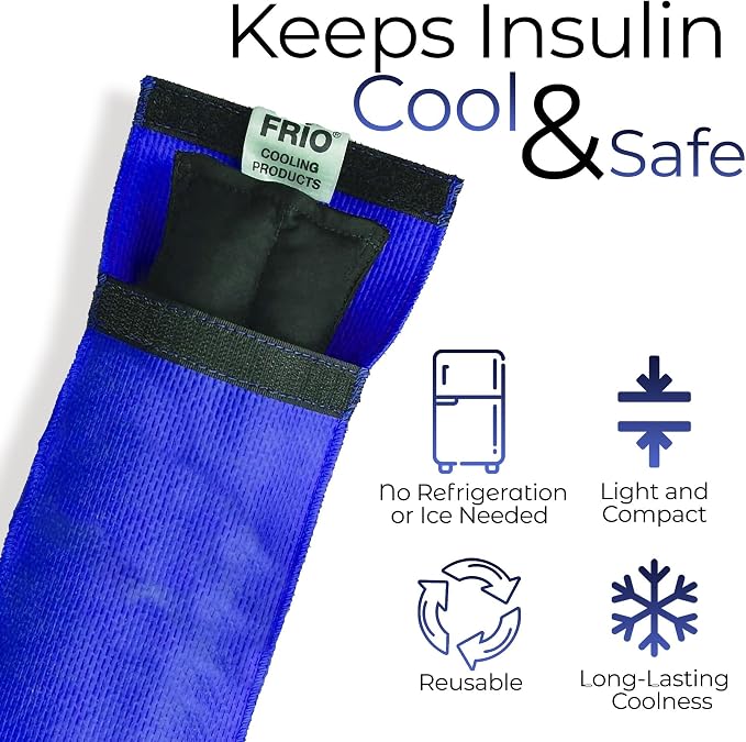 FRIO Cooling Wallet - Insulin & GLP-1 Cooler for 45+ Hours - GLP-1 Shots Holder - Blue - Individual