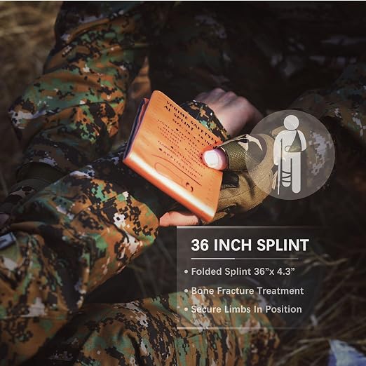 First Aid Splint, 36" Aluminum Waterproof Emergency Splint Kit | Reusable First Aid Kit, Fracture Immobilizer for Sports, Hiking, EMT, Home, Human Limbs & Pet Bone Injuries, 2 Pieces