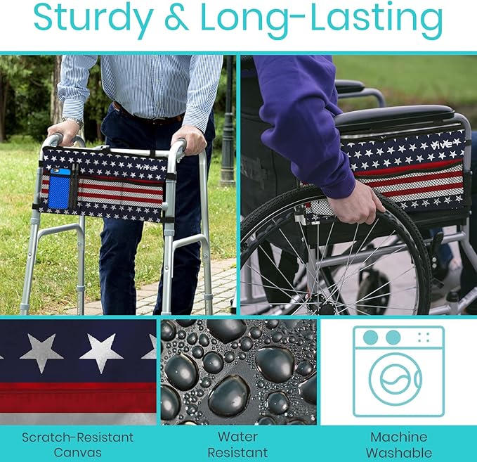 Vive Walker Bag - Accessories Wheelchair Basket Pouch (Water Resistant) - Seniors Caddy Accessory Attachment for Folding, Rolling Walkers - Carry Storage Carrier Tote - Lightweight, Universal Size