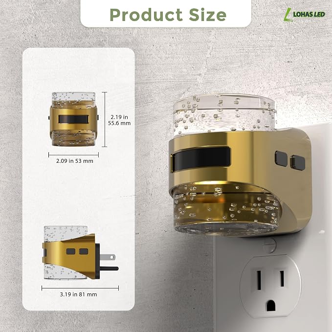L LOHAS LED Motion Sensor Night Light,5CCT Night Lights Plug into Wall | Color Temperature Change Night-Light,Acrylic Bubble Dimmable Nightlight with Dusk to Dawn Sensor for Bathroom Hallway
