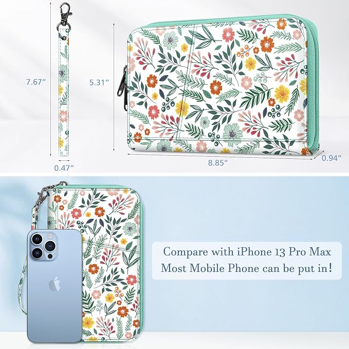FINTIE Family Passport Holder Wallet Travel Document Organizer Clutch Bag | RFID Blocking Credit Cards Case Cover for Women Men