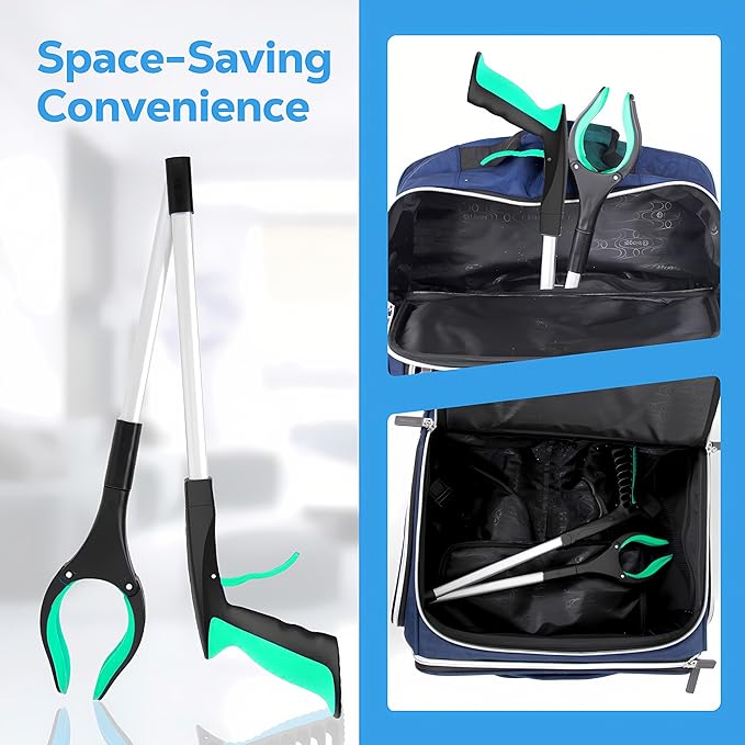 Grabber Reacher Tool - 43” Extra Long Foldable Gripper and Reaching Tool - Heavy Duty Pick Up Stick Grabbers for Seniors, Trash, Surgery Recovery Must Haves Gifts (Green-43in)