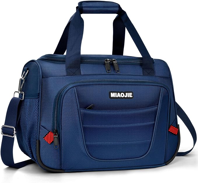 Underseat Carry On luggage Bag Airplanes Personal Item Bags Weekender Overnight Travel Tote Bag Shoulder Small Softside Carry on Luggage Travel Duffel Bags For Men Women -18 IN Navy Blue
