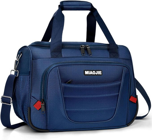 Underseat Carry On luggage Bag Airplanes Personal Item Bags Weekender Overnight Travel Tote Bag Shoulder Small Softside Carry on Luggage Travel Duffel Bags For Men Women -18 IN Navy Blue