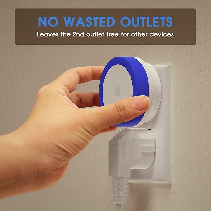 Briignite 2 Pack Blue Night Light, LED Night Lights for Kids, Plug in NightLight, Light Sensor Night Lights, Smart Night Light, Hallway Lights, Wall Light, Nightlight for Adult, Blue Light, 0.6W 60LM