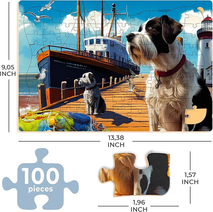QUOKKA Alzheimers Jigsaw Puzzle Games for Adults with Horses, Dogs and Cars - 3 Set Dementia Puzzles for Elderly - 100 Piece Dementia Activities for Adults - Large Piece Gifts Products for Seniors