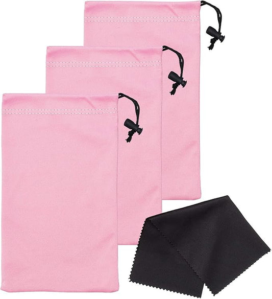 Mamlyn Premium Quality Microfiber Sunglasses Pouch With Spring Fastener