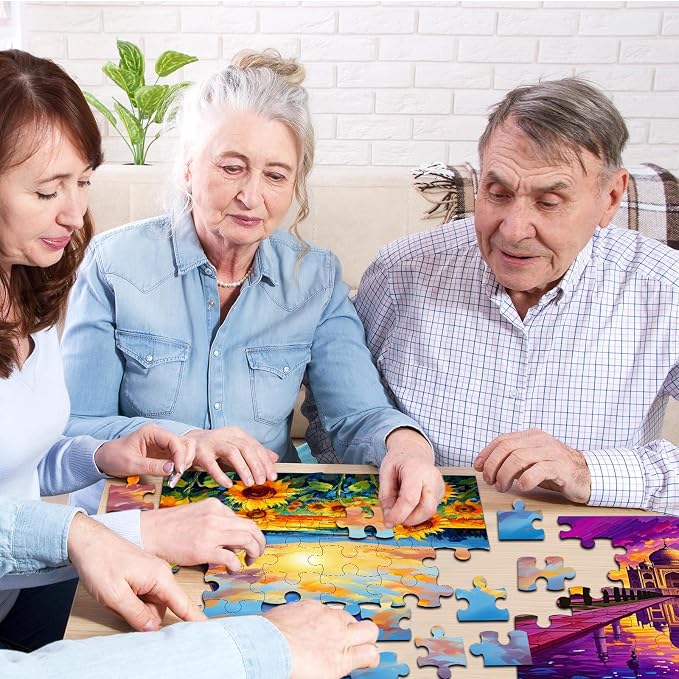 6 Pack 36-Piece Large Jigsaw Puzzles for Seniors Easy Dementia Alzheimer Products Dementia Activities Memory Training Game for Elderly Alzheimer's Patients in Nursing Home Gift (Style 2)