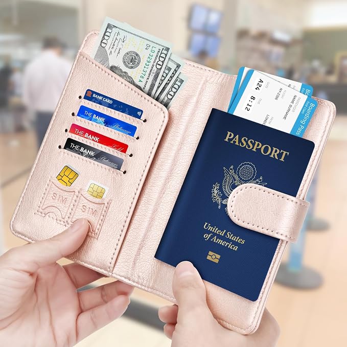Passport Holder for Travel Essentials Wallet Cover Case Women Men Gift | Passport Holder for Travel Cruise Essentials, Passport Wallet Cover Case Women Men Travel Gifts